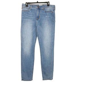 HUDSON Jeans Natalie Mid Rise Super Skinny Ankle Jeans Shadow Blue, Size 31 $189